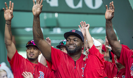 David Ortiz waves to supporters at 2016 WEEI / NESN Jimmy Fund Radio-Telethon