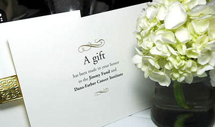 Fight cancer with Dana-Farber wedding and party favors.