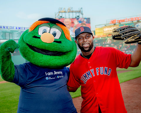 patient with Wally at Fenway Park