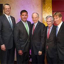 Charles M. Baker, Martin J. Walsh, Josh Bekenstein, Edward J. Benz, Jr., MD, Billy Starr