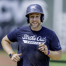 Jimmy Fund Day participant running bases at Fenway