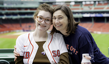 RosieMary (left), a Dana-Farber patient, shared her story during the event